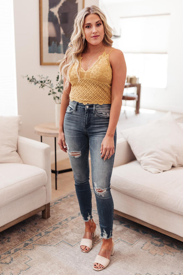 Wild And Free Crop Top in Mustard