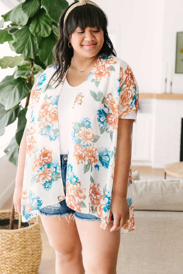 Wildflower Kimono in White