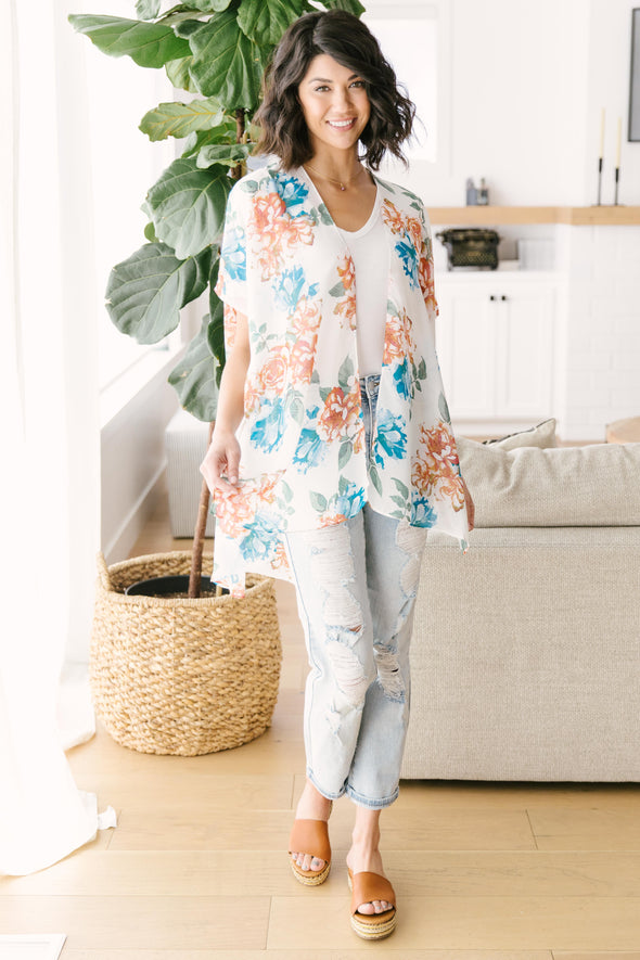 Wildflower Kimono in White