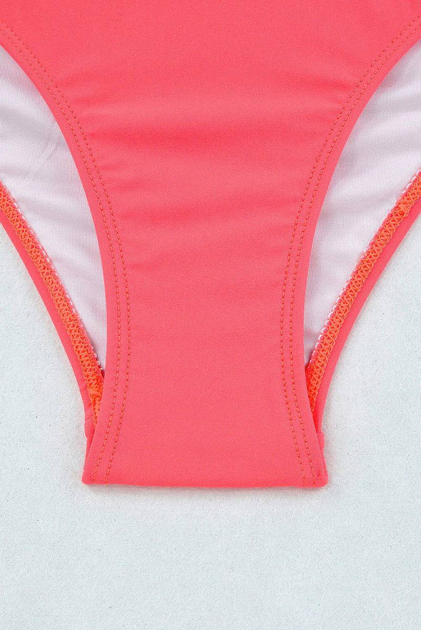 Scalloped Criss Cross High Waist Bikini