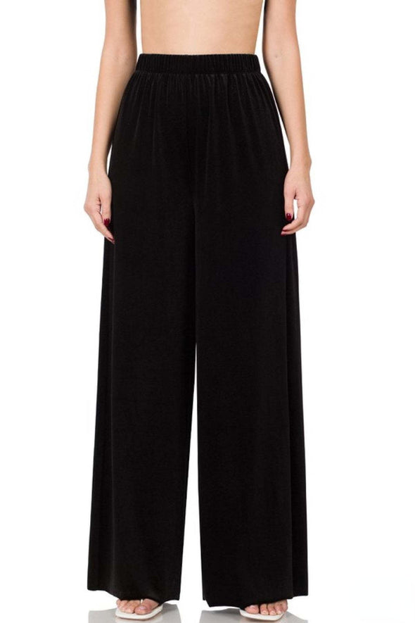 Solid Velvet Wide Leg Pants-3 Colors