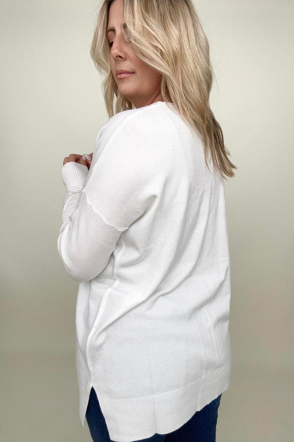 Front Seam Light Knit Sweater- 3 Colors