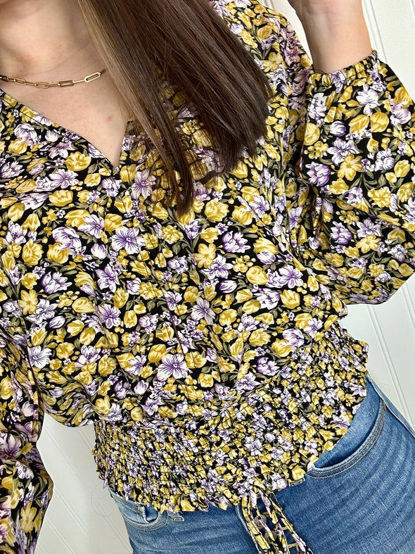 Smocked Floral Blouse