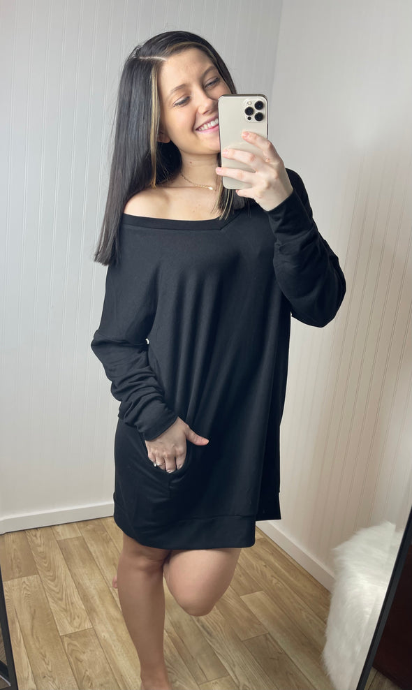 Soft Stretch Drop Shoulder Longline Top