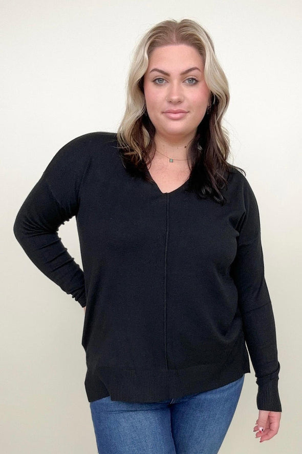 Front Seam Light Knit Sweater- 3 Colors