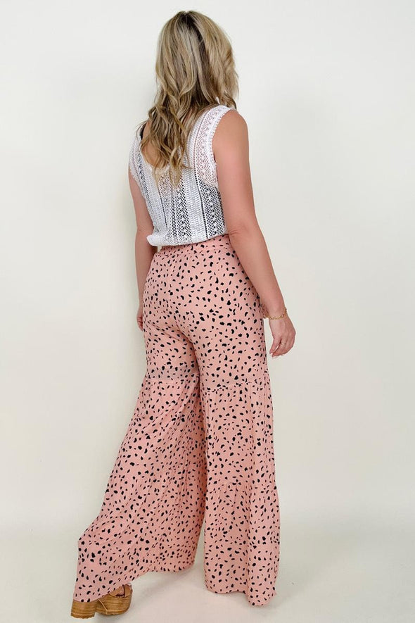 Tiered Wide Leg Smocked High Waist Pants